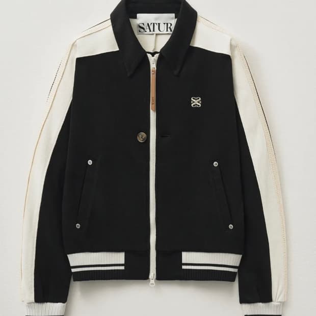 세터 로턴 칼라 트랙 집업 자켓 캐비어 블랙 WM