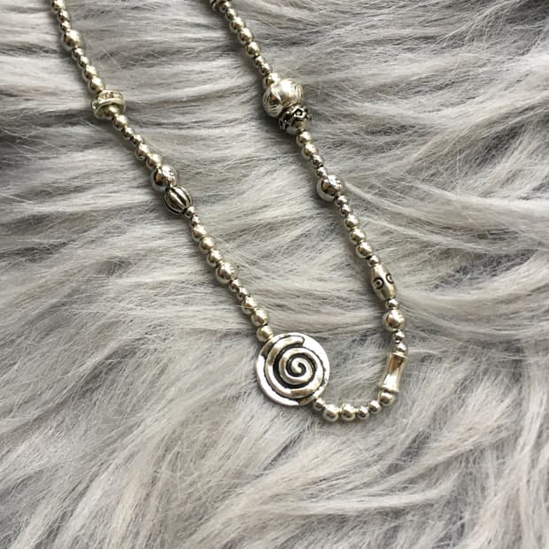 Swirl Silver Necklace 𖦹