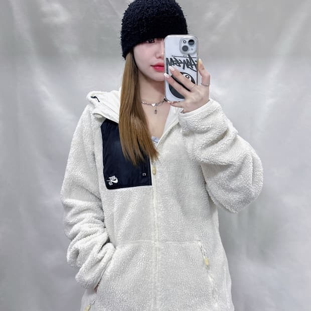 나이키 SB 화이트 후리스 집업 