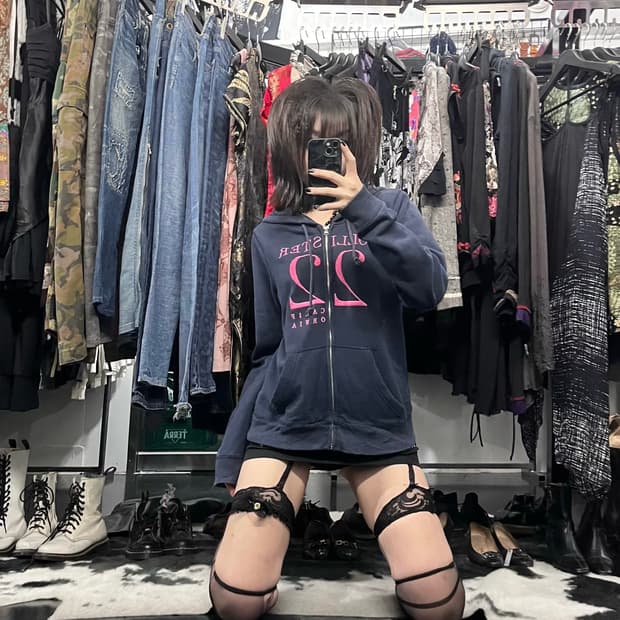 홀리스터 자수 후드집업