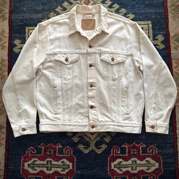 90s USA 리바이스 70507-0251 화이트 코튼 트윌 트러커 자켓
