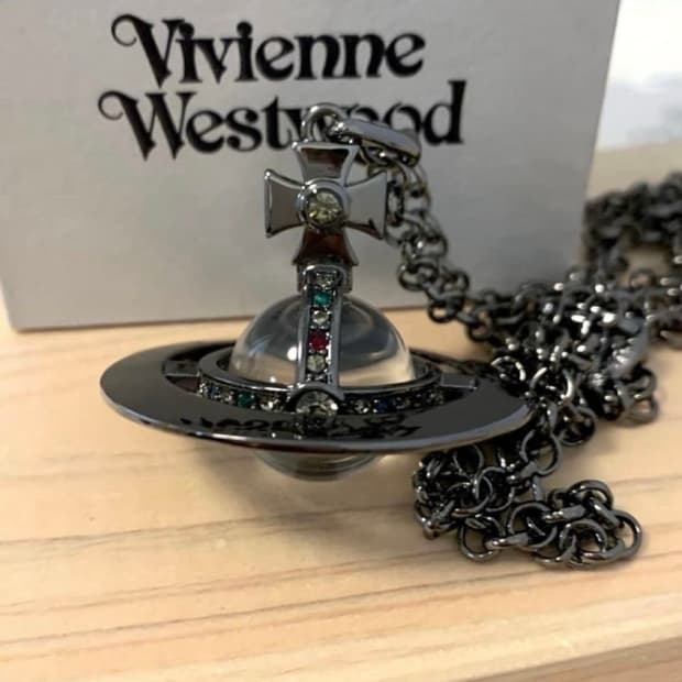 비비안웨스트우드 아카이브 멀티컬러 크리스탈 빅orb 팬던트 목걸이