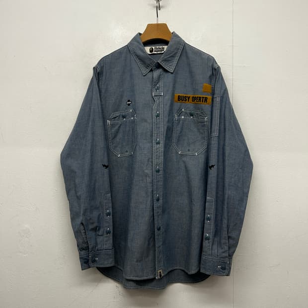 BAPE 베이프 샴브레이 셔츠 BUSY OPERTR