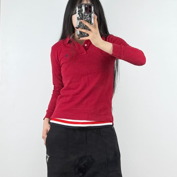 폴로랄프로렌 코튼 롱슬리브 레드 E75