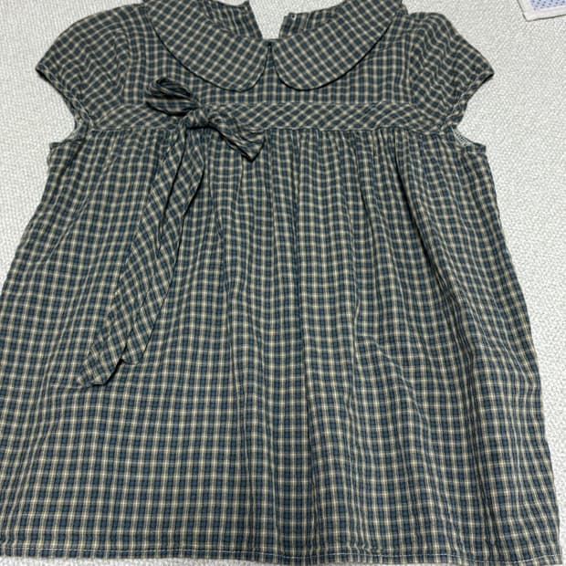 모리걸st 반팔체크블라우스