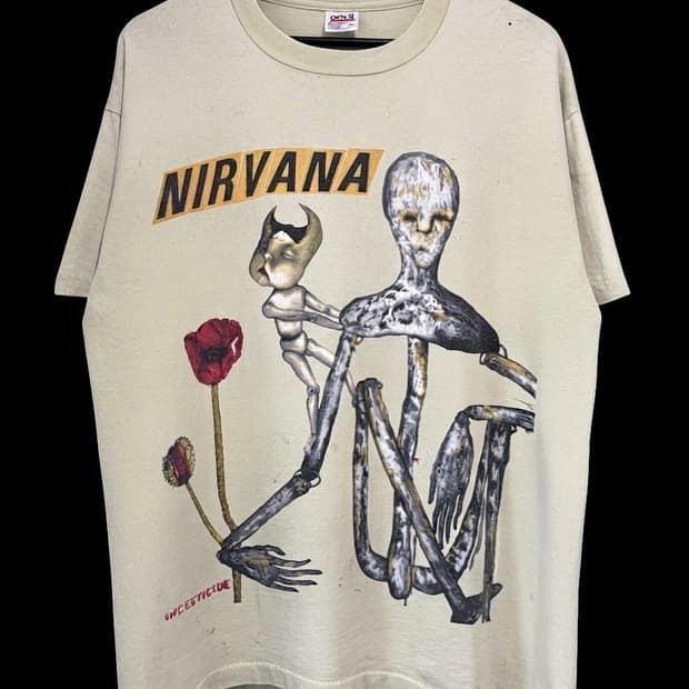 90s 1994 Nirvana Incesticide 나바나 밴드 티셔츠