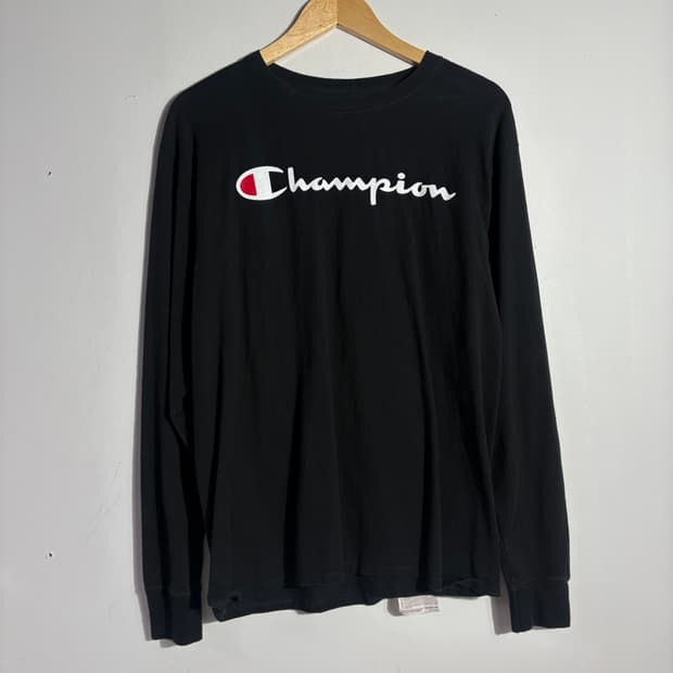 챔피온 블랙 빅로고 긴팔 티셔츠 (무료배송)