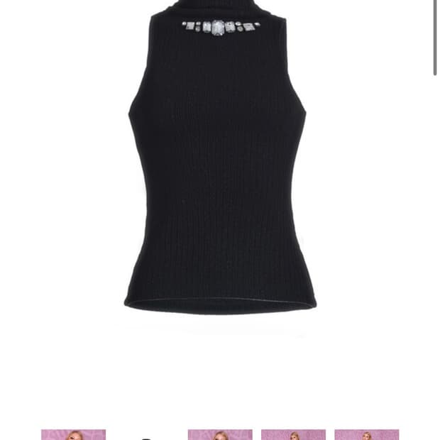 베이비메탈클럽 베메클 럭스젬 하이넥 탑 블랙