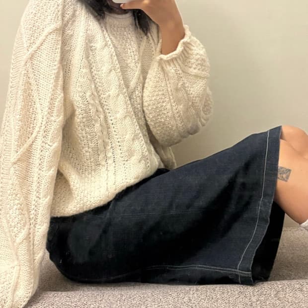 Vintage 빈티지 모리 데님 미디 스커트