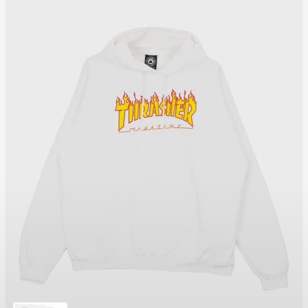 Thrasher flame hoodie 트레쎠 후디 화이트
