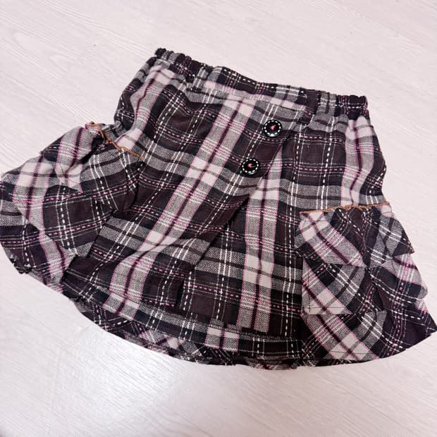 라떼갸루 빈티지 니혼진 체크 미니스커트 모리걸