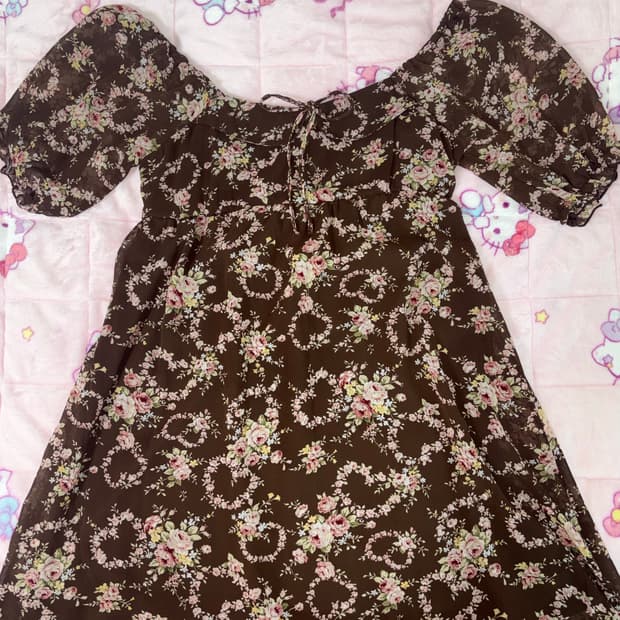 lizlisa 리즈리사 빈티지 플로럴 반팔 원피스