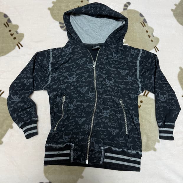 dig deep 해골 후드집업