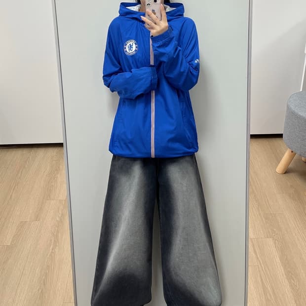 아디다스 첼시 블루 바람막이 자켓