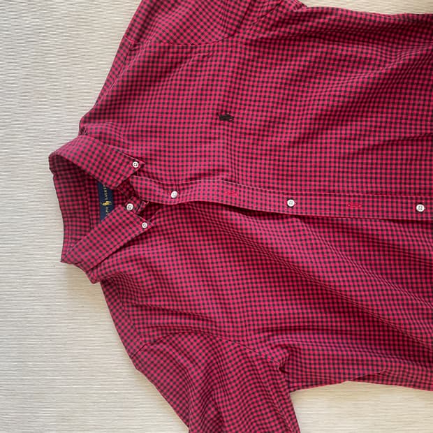 폴로 랄프로렌 레드 체크 남방 L