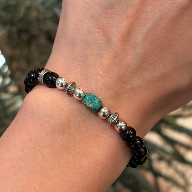 One & Only Black Onyx Turquoise Bracelet