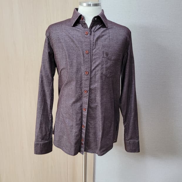 맨스타 Manstar 남자 드레스셔츠 100 버건디브라운