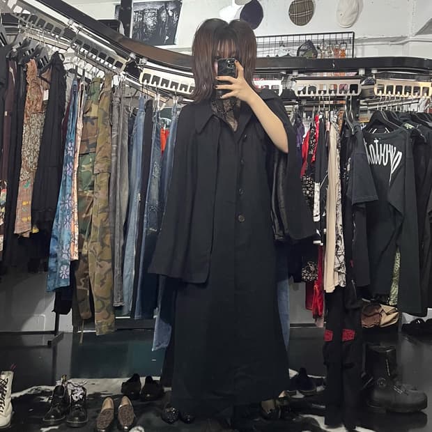 재패니즈 빈티지 케이프 맥시 코트
