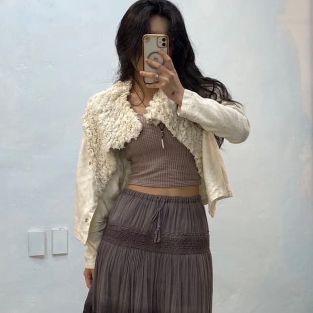 [9741]T.k. cream linen jacket 