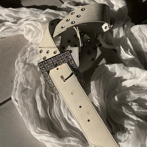 rhinestone patch work belt