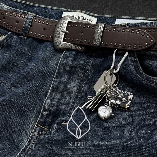 🌗 Convex stud western belt / 에스닉 웨스턴 벨트