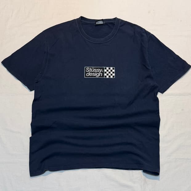 스투시 디자인 박스로고 반팔 티셔츠 네이비