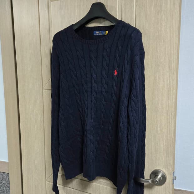 QR 정품 폴로 네이비 케이블 니트 스웨터 XXL 2XL 110 115