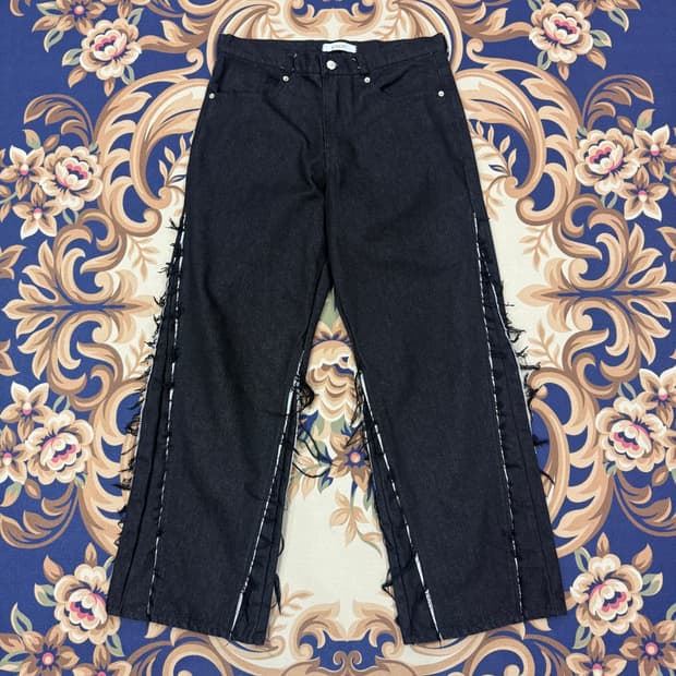 (M)에녹ENOC 디테일 흑청데님팬츠