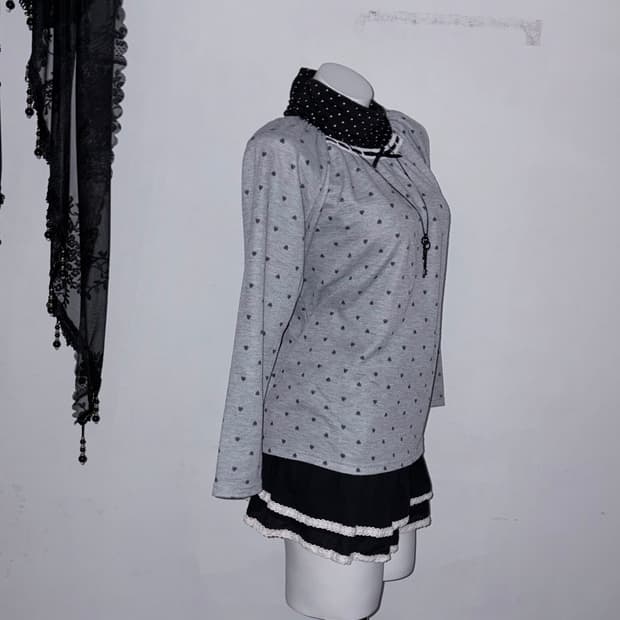 땡땡이 무채색 3pcs 공겜여주 무채색갸루 키치 갸루 러블리 로걀