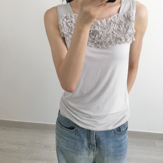 silver lace sleeveless
