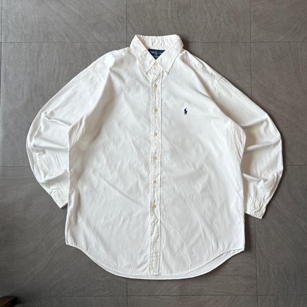 폴로 정품 화이트 클래식 포니 로고 포플린 셔츠