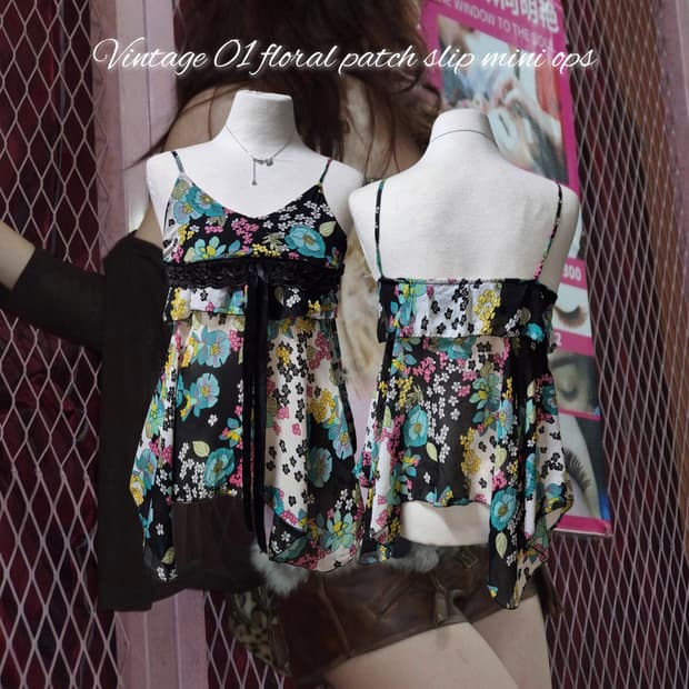 Vintage 01 floral patch slip mini ops