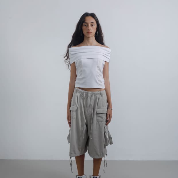구함) wettag 웻태그 WASHED CARGO MIDI SHORTS 