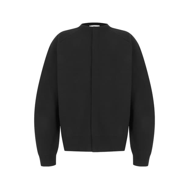 아모멘토 25fw 라운디드 슬리브 가디건 블랙 L