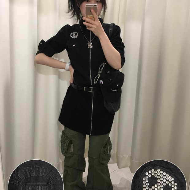 skull zip-up onepiece