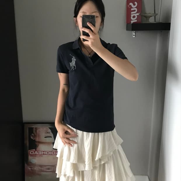 폴로 랄프로렌 빅포니로고 큐빅 차콜 카라티