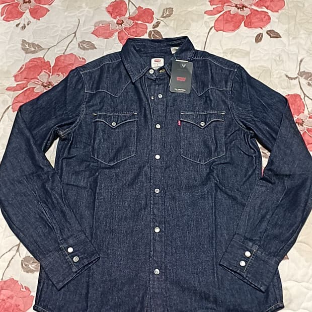 리바이스 미사용 데님셔츠 남녀공용90 가슴51 기장72