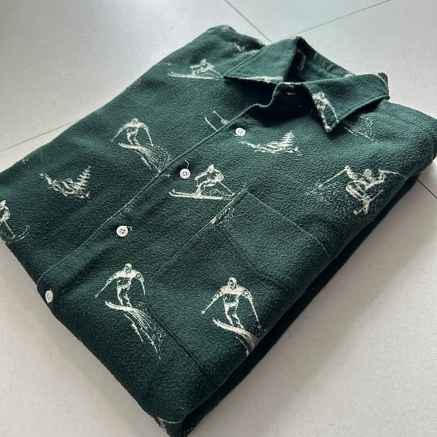 90s 폴로 랄프로렌 스키 패턴 기모 플란넬 셔츠 (L) 미국 생산