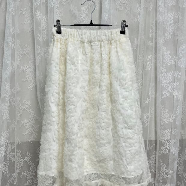 F) 쏘이르 플라워 레이스 스커트 아이보리