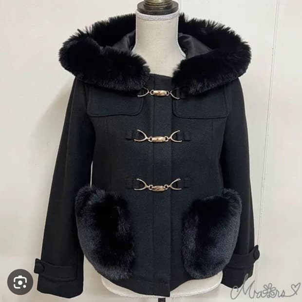 마즈 숏 퍼 코트 자켓 버클 블랙 지뢰계 양산형