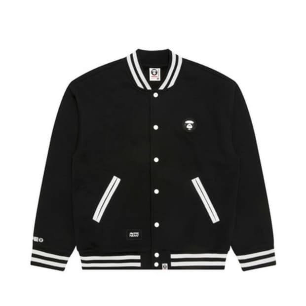 실착사진o)에이프 바시티자켓블랙