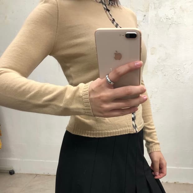 버버리 노바체크 가디건