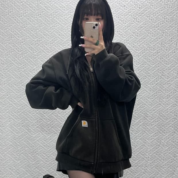 칼하트 빈티지 캐주얼 오버핏 레인디펜더 써멀 후드집업 L C13697