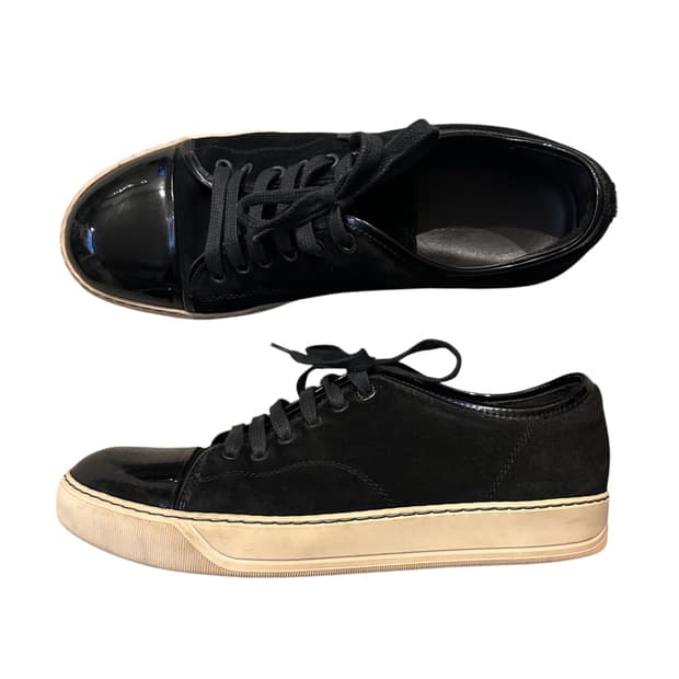 랑방 Lanvin 벨루어 스웨이드 스니커즈