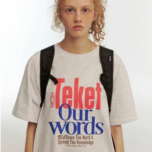 테켓 Teket our words tee 멜란지 그레이