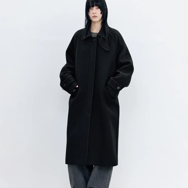 인사일런스우먼 클래식 발마칸 코트 BLACK (xs)