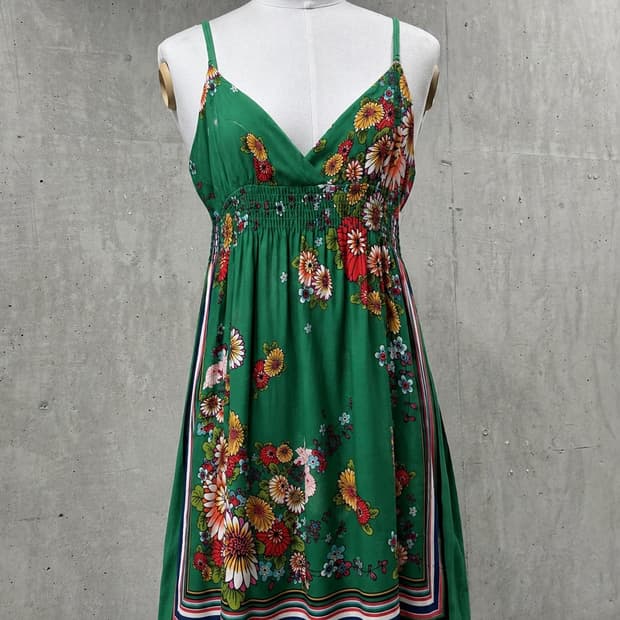 Green midi dress 그린 플라워 미디 드레스