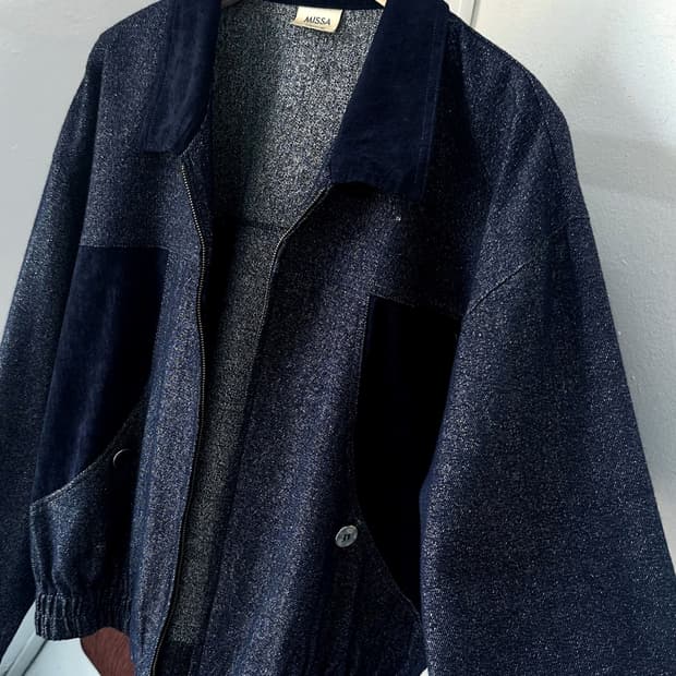 Design knitted panel blouson