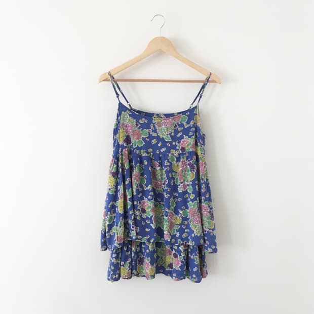 french blue mini sleeveless dress