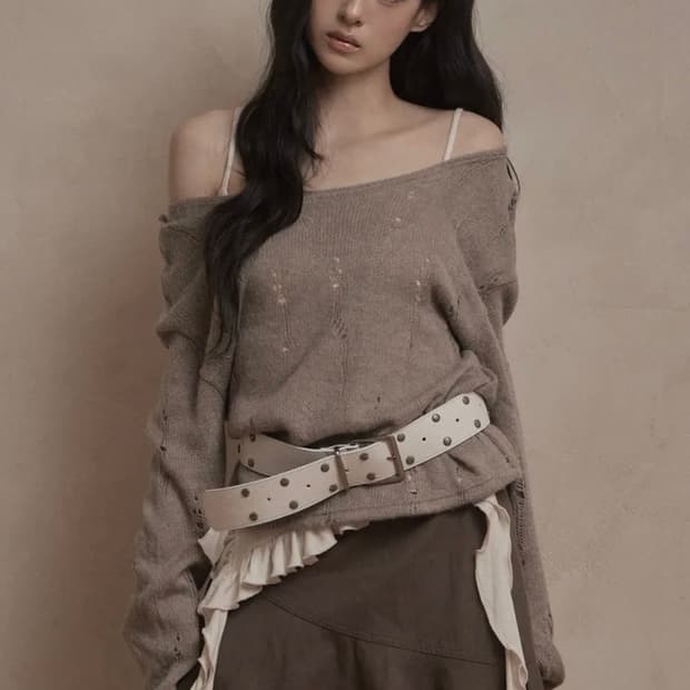 카키포인트 데미지 니트